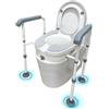 HAMON Rialzo WC per Anziani, Sedia Comoda WC per Anziani con Braccioli, Alzawater per Anziani Regolabile in Altezza, Supporto per WC per Anziani, Disabili, Incinta