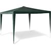 Bakaji Gazebo da Giardino 3x3 mt Struttura Tubolare in Metallo Telo di Copertura in Tessuto PE Impermeabile Facile Montaggio con Giunture a Scatto Ideale per Terrazzo Campeggio Stand e Fiere (Verde)
