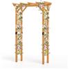 HOMASIS Arco da Giardino in Legno, Arco per Rampicanti con Tettoia e Traliccio, Pergolato da Esterno per Rose, Glicine, Palloncini, Decorazione da Giardino per Festa e Matrimonio (Tetto Piatto)