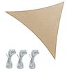 Rebecca Mobili Tenda A Vela Triangolare Telo Parasole Beige Con Corde Polietilene Protezione Raggi Solari 3x3x3 mt (Cod. RE6339)