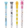 LVZONGXIN Penna a Sfera Cancellabile da 0,5 mm, Penna Cancellabile per Bambini, Studenti, Regalo Scolastico, Coniglio e Leone, Blu, 4 Pezzi