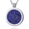 Morella Collana Donna 70 cm Acciaio Inossidabile con Coins Moneta amuleto Ciondolo Chakra Rotondo 33 mm Gemma Pietra preziosa lapislazzuli in Sacchetto di Velluto
