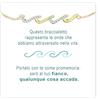 Bramart Bracciale Donna in Argento Sterling 925 Placcato in oro - Idea Regalo per lei braccialetto con Onde del Mare - Compleanno Natale - Cofanetto con DEDICA Incluso (Bracciale - Donna Onde)
