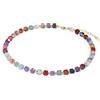 COAI Collana da Donna con Pietre Chakra, Collana di Perline Colorate Quadrate di Cristalli Naturali