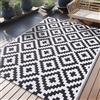 Homaxy Tappeto per esterni, resistente alle intemperie e raggi UV, lavabile, per balcone, giardino, terrazza, campeggio e picnic, 150 x 240 cm, nero e bianco
