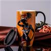 DUSVALLY Tazza da caffè in ceramica con coperchio sigillato e confezione regalo, tazza da latte con manico, per casa e ufficio, 500 ml