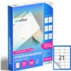 M-office Etichette Adesive A4 Compatibili con Label Printer - Fogli Adesivi, Etichette Bianche per Uso Quotidiano, Carta Adesiva Stampabile per Scrivere (21 etichette per foglio, 50 fogli)