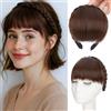 S-noilite Fascia con frangia, fascia per parrucche con frangia anteriore, fascia sintetica intrecciata, parrucca con extension per capelli per donne e ragazzeCastano cioccolato
