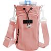 Marjoramy Borsa Porta Bottiglia D'acqua per Stanley Cup Da 40oz, Borsa per L'acqua Con Scomparto per Cellulare, Moschettone E Tracolla Regolabile per Escursioni Viaggi Campeggio (Rosa)