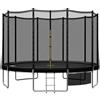 TRIUMPHKEY Trampolino da giardino per bambini, Ø 183/228/305/366/427 cm, completo di rete di sicurezza, scala, copertura bordo, portata 150 kg, colore nero