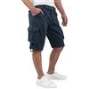Indicode Kjeld, pantaloncini cargo da uomo con 6 tasche, con cintura in tessuto in 100% cotone, pantaloncini corti da uomo, pantaloni cargo corti estivi da uomo, blu navy, XXXXL