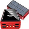Generic Power Bank Caricabatterie Solare 100000Mah Impermeabile Qi Wireless Campeggio Batteria con Pannello Solare Ricarica Rapida 5V/2.1A Ingresso/Uscita, Torce LED