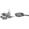 Tognana Mythos Batteria 9 Pezzi, Alluminio, Nero, 24 Cm & Wi758P1Amnf Padella Mythos, Alluminio, Grigio, 32 Cm