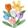UXORSN 6 Pezzi Bouquet di Tulipani Uncinetto Fiore All'uncinetto Realizzato a Mano Fiori Artificiali Multicolore Finiti Tulipano Uncinetto Tulip Fiori Regalo per Mamma Compleanno Matrimonio Ufficio