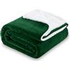 SOCHOW Coperta in Pile Sherpa Waffle, Coperta in Peluche Reversibile Super Soft Fuzzy Calda, Leggera e Soffice per Divano Letto Verde Scuro 220 x 240 cm