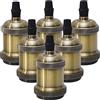 Sevenpers Portalampada E27 Vintage, 6 Pezzi adattatori portalampada in ceramica, portalampade retro Edison, lampadari fai da te per case, uffici, bar, ristoranti(Bronze)