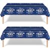RONGZUBAT 2 tovaglie blu navy Happy 60° compleanno, 137 x 274 cm, in plastica, decorazioni per la tavola per il 60° compleanno, per uomini e donne, tovaglia usa e getta per 60° compleanno, per lui e per lei