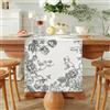Aisybaklyn Runner da Tavola Primavera Estate Tovaglia Fiore Nero Decorativo Runner Tavolo Rettangolare Runner Tavola Moderno Tovaglia Runner Tavolo Decorazione per Feste Picnic Tovaglia 40 x 140cm