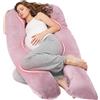 Nuliie Cuscino per Gravidanza per Dormire, Cuscino Corporale a U, Cuscino di Maternità per Supporto a Schiena, Fianchi e Gambe per Donne in Gravidanza, con Fodera in Velluto Lavabile