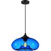 S-Cevada Lampadario a Sospensione in Vetro Colorato Vintage Industriale da 28 cm, Lampada da Soffitto Retrò Loft Bar E27, Luci da cucina sala da pranzo camera da letto (Blu)