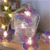 Fielegen 20 luci a LED a farfalla, 3 m, alimentate a batteria, colore viola, per casa, camera da letto, interni ed esterni, giardino, matrimoni, feste, vacanze, decorazioni estive