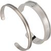 SUNNYCLUE 1 scatola 2 pezzi Bracciali Rigidi In Acciaio Inossidabile Grezzi Bracciali A Forma di C Braccialetti con Intarsio Scanalato Ovale Base 5x6 cm Bracciali Aperti Da Donna per Kit di Creazione