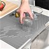 PetGlimmer Tappetino scolapiatti con scarico, 40 x 30 cm, in silicone, superficie inclinata e struttura scanalata per un drenaggio ottimale dell'acqua, senza BPA