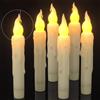PChero Candele a LED affusolate con timer, 6 pezzi, candele galleggianti a LED senza fiamma, per Natale, Halloween, decorazioni per la tavola della casa e della stanza