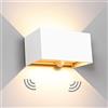 Kingwei 20W Applique da Esterno con Sensore di Movimento 1 Pezzi Applique da Parete Interno LED 3000k Bianca Calda Lampade da Parete Angolo di Diffusione Regolabile IP65