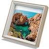 Andiker Cornice portafoto, 15 x 15 cm, quadrata, per la casa, l'ufficio, l'anniversario, beige, da appendere al muro o da appoggiare su un tavolo