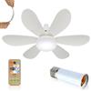 ConBlom Ventilatore da soffitto silenzioso da 52cm con luce e telecomando, ventilatore da soffitto con lampada 40W e portalampada E27 3 velocità 3 colori dimmerabili 6 pale per camera da letto, cucina (40W)