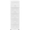 Wiyuer Carrello da bagno con rotelle con 5 cassetti e 4 ruote, carrello da cucina, armadio, credenza, armadio per soggiorno, camera da letto, bagno, cucina, bianco