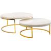INTIRILIFE 2x piatto per torte alzata per torta con marmo bianco e oro - 17 x 8 cm - 20 x 12,5 cm - piatto per torte piatto da portata rotondo per dolci
