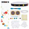 WEBEEDY Kit completo per progetti solari 3D, kit completo fai da te, con pennello per pigmento per palline di schiuma, crea il tuo sistema solare per la festa spaziale di compleanno
