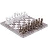 RADICALn Set di scacchi da gioco da tavolo in marmo bianco e grigio oceanico fatto a mano, per adulti, stile classico da torneo, regalo