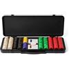SLOWPLAY Godel set di fiches da poker in argilla 14 g per Texas Hold'em, 500 pz [con valori numerati] con valigetta in policarbonato tedesco elegante e resistente, giocatori di poker