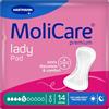MoliCare lady Pad 5 gocce - Assorbenti extra-lunghi per incontinenza femminile, protezione notturna, neutralizzatore di odori, protezione avanzata della pelle, 14 pezzi