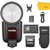 GODOX V1 Pro N V1Pro N Flash per Nikon, Speedlight per fotocamera a testa rotonda strobe TTL wireless 2.4G, HSS con batteria agli ioni di litio e Sub-flash Staccabile, Supporto Type-C