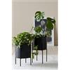 ELLOS Home Milton - Portavaso versatile in ferro con struttura reversibile per interni ed esterni, altezza 22 cm, colore: nero, Ø 25 cm