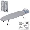 ZOES HOMEWARE Asse da stiro, piccola asse da stiro con poggia ferro, mini asse da stiro da tavolo con copertura termoriflettente e imbottitura spessa 100% cotone da 8 mm, 80 x 30 x 15,7 cm, argento