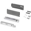Emuca - Kit cassetto per cucina o bagno, altezza 93 mm, profondità 270mm, 30 Kg, chiusura soft, pannelli no inclusi, Acciaio, Grigio antracite