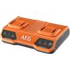 AEG - Caricatore 18 V, doppia porta, tensione di rete 220-240 V, per batterie 18 V da 1,5 a 9,0 Ah, modalità di ricarica simultanea, arancione e nero