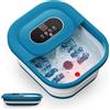 COMFIER Pedicure con massaggio e funzione di riscaldamento, massaggiatore per piedi pieghevole, funzione vibrante e frizzante, timer, pedicure pomice, 35 ℃-48 ℃, pedicure con 8 rulli shiatsu