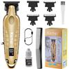 KEMEI 2293 Tagliacapelli Professionale per Uomo Tagliacapelli Zero Gapped per Barbiere con Lama T, Ricaricabile a Batteria, Oro