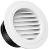 Hon&Guan 120mm Griglia di Ventilazione Rotonda, Nero, con Zanzariera, ABS