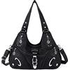 angel kiss Angelkiss Hobo Borse e borse per le donne Satchel Bag Borse da donna Grandi Borse a tracolla quotidiane, nero, Large