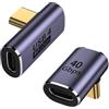 zoerbufan 2 Pezzi Adattatore USB C da 90 Gradi, USB-C Femmina a USB 4 Maschio, Connettore Cavo Caricatore Tipo C, Thunderbolt 4/3 40Gbps 8K@60hz per MacBook PRO/Air, Steam Deck, Switch(T+F)