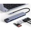 JZK Hub USB C con adattatore ethernet, splitter multiporta 8 in 1, 87 W, PD, HDMI 4K, lettore di schede SD e TF, porta di tipo C, USB 3.0/2.0, per MacBook, iPad Pro, Chromebook, Huawei, Dell XPS, HP,