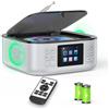 Arafuna [2025 NEW] ARAFUNA Lettore CD portatile per la casa, Boombox ricaricabile, lettore CD Bluetooth con altoparlanti, piccolo radio, display LED a colori, telecomando, supporta FM/USB/AUX