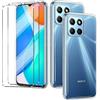 YHYM Cover per Honor 70 Lite [2Pcs + 2Pcs] Pellicola Protettiva - Morbida Trasparente Silicone Bumper Case TPU Protettivo Copertura Custodia 9H vetro temperato